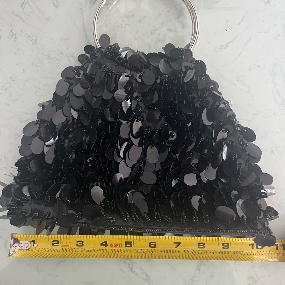 Elegant 10” Black Sequin Women's Bag